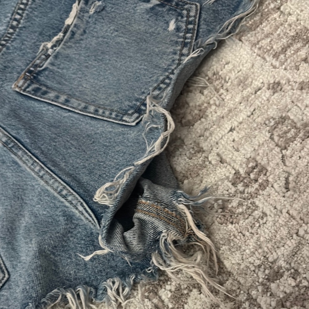 Zara Distressed Blue Jean Shorts - Picture 11 of 15